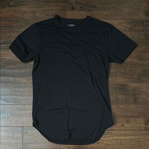 Men's Cuts Black T-Shirt Elongated